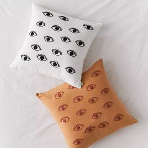 Embroidered Eye Throw Pillow